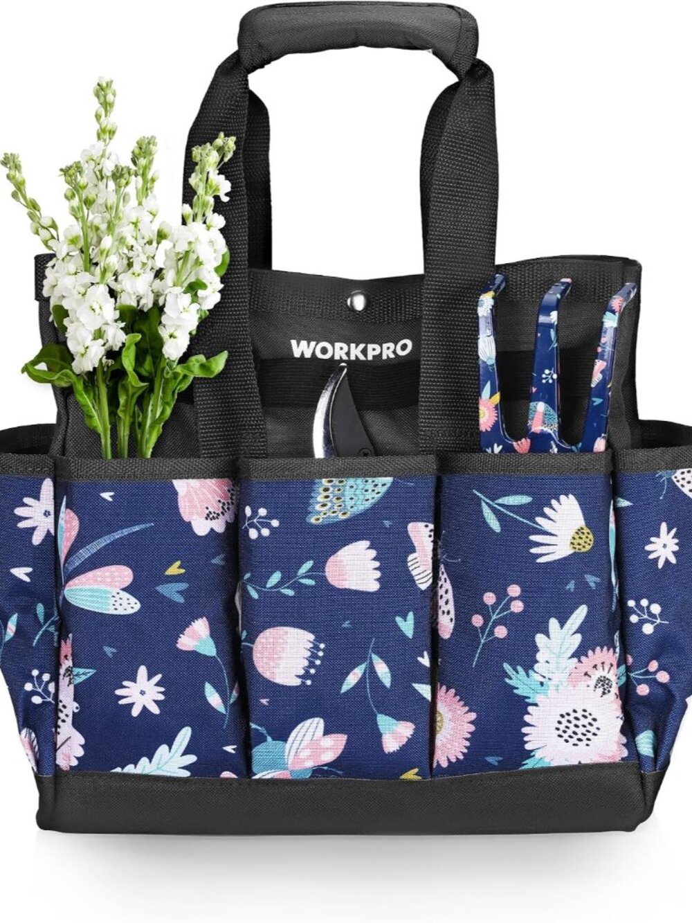 Garden Tool Bag, 9-Pocket Heavy Duty Oxford Tote Bag